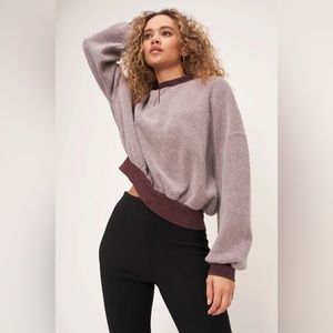 Project Social T Dover Mockneck Fleece Sweatshirt in Royal Plum Size L